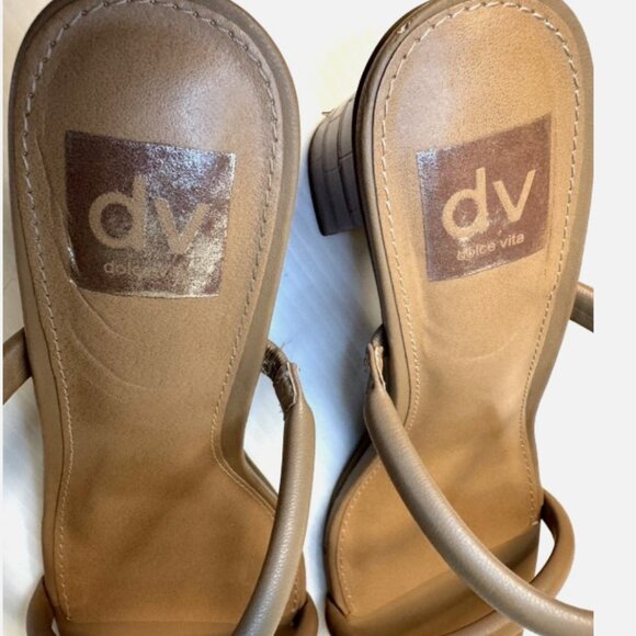 Dolce Vita Nude Minimalist Block Heel Sandals | Size 8 *see photos - Picture 7 of 16